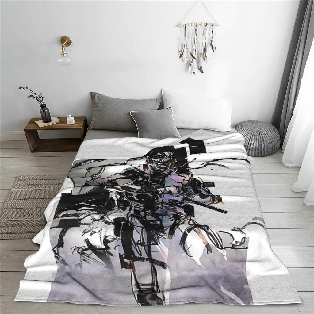 Metal Gear Solid  Game  Plush Blankets Girls Boys  Flannel Bedding Throws For Couch Chair Sofa Bed Soft Warm Quality Bedspread