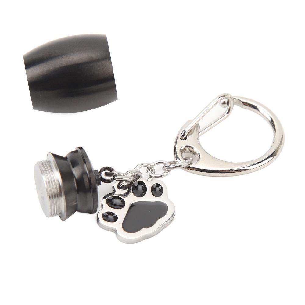 Stainless Steel Pet Urns Keychain Pocket Size Paw Print Urn Durable Pet Ashes Keepsake Dog Ashes