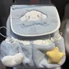 New cute large-capacity backpack cute flip backpack going out plush schoolbag
