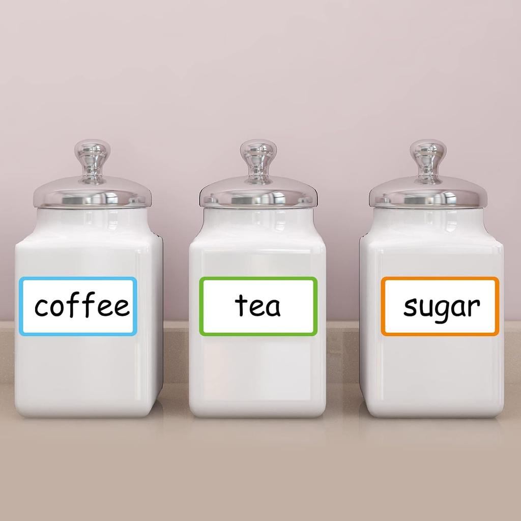 Reble Dry Erase Labels Sticky Notes for Storage B Organizing Jar Pantry, Waterproof Removable Label Stickers for Kitchen Office School All Purpose