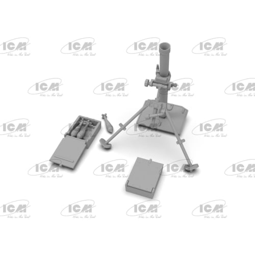 ICM 1/35 WWII German Mortar GrW 34 with Crew, Plastic Model Kit 35715