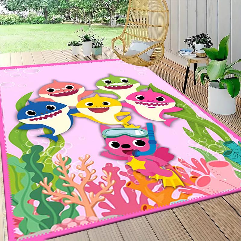 1 ks Kobercový kobereček Baby Shark Family Adventure Přizpůsobitelný Měkký Omyvatelný Protiskluzový Domácí Obývací Pokoj Podložky pod Pohovku Personalizovaný Kobereček 0917306