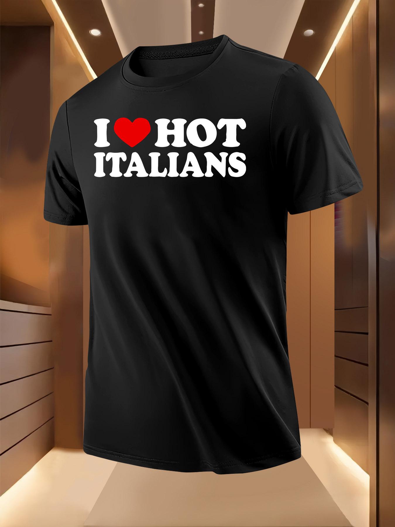 Italian-Themed I Love Italians Tshirt - Italian Flag Pr... S