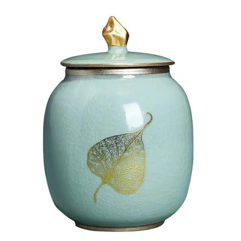 Tea Containers Ceramic Sealed Can Large Coarse Pottery Storage Tank Pu'er Tea Tea Canister Tea Caddy TeaJar Japanese Jar Storage