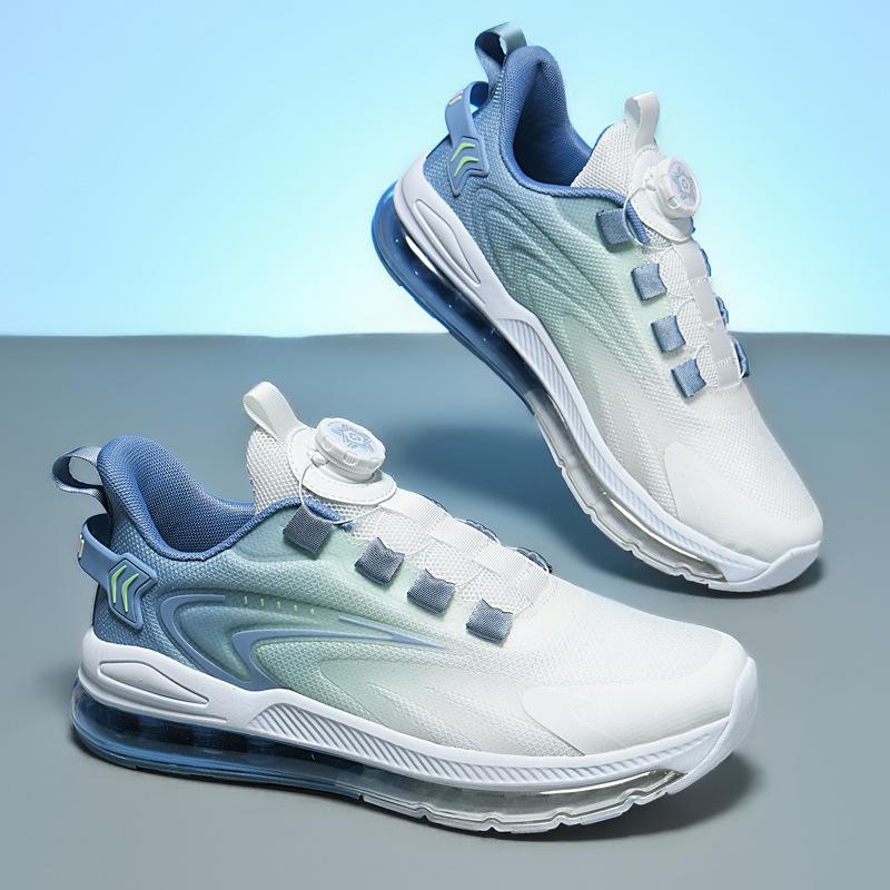 Large size 48 47 men's shoes spring full palm air cushion shock absorption rotating button flying woven mesh breathable running sneakers