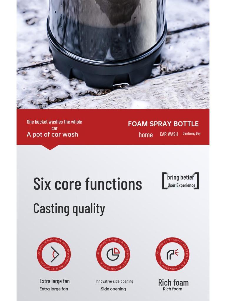 Großer Kapazität Schwarz Transparent Schaumsprüher mit Messbecher für Autowäsche