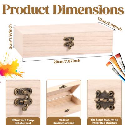 10Pcs Wooden Storage Box Jewelry Box With Hinged Lid DIY Unfinished Keepsake Box Jewelry Shell Storage Boxes for Birthday Gifts