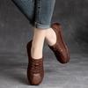 Fashion GKTINOO Genuine Leather Soft Sole Women's Shoes 2025 Spring New Vintage Round Toe Lace-up Versatile Comfortable Flat Shoes