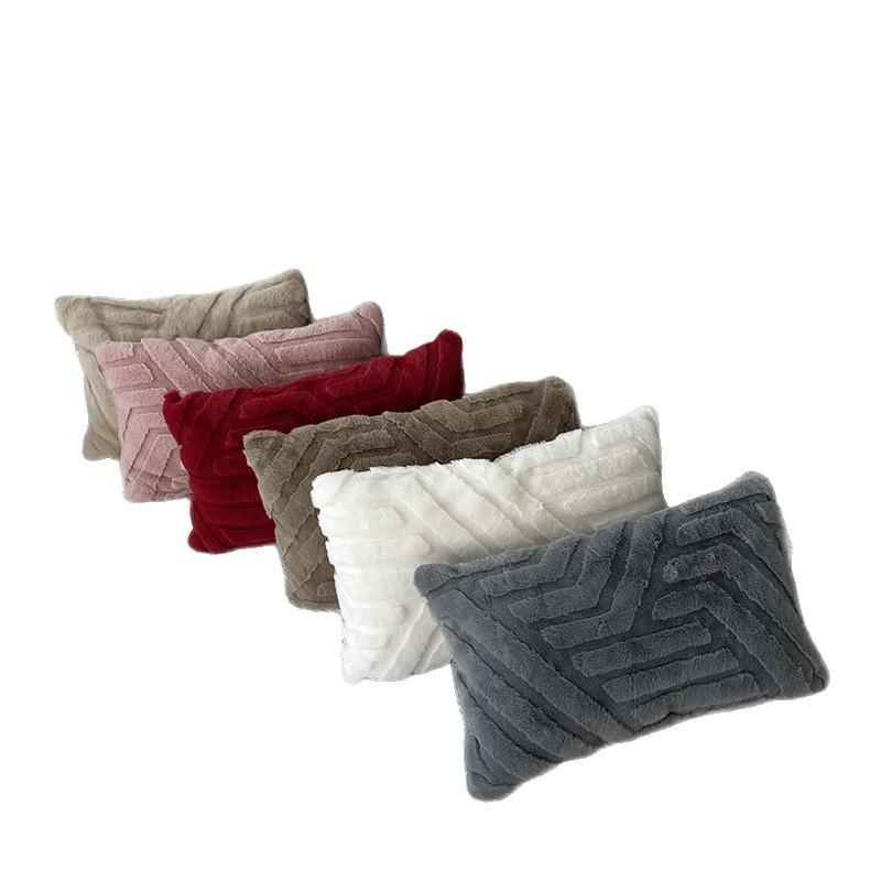 Stereoscopic Color Solid Plush Pillowcase Cushion Cover Decorations Bedroon