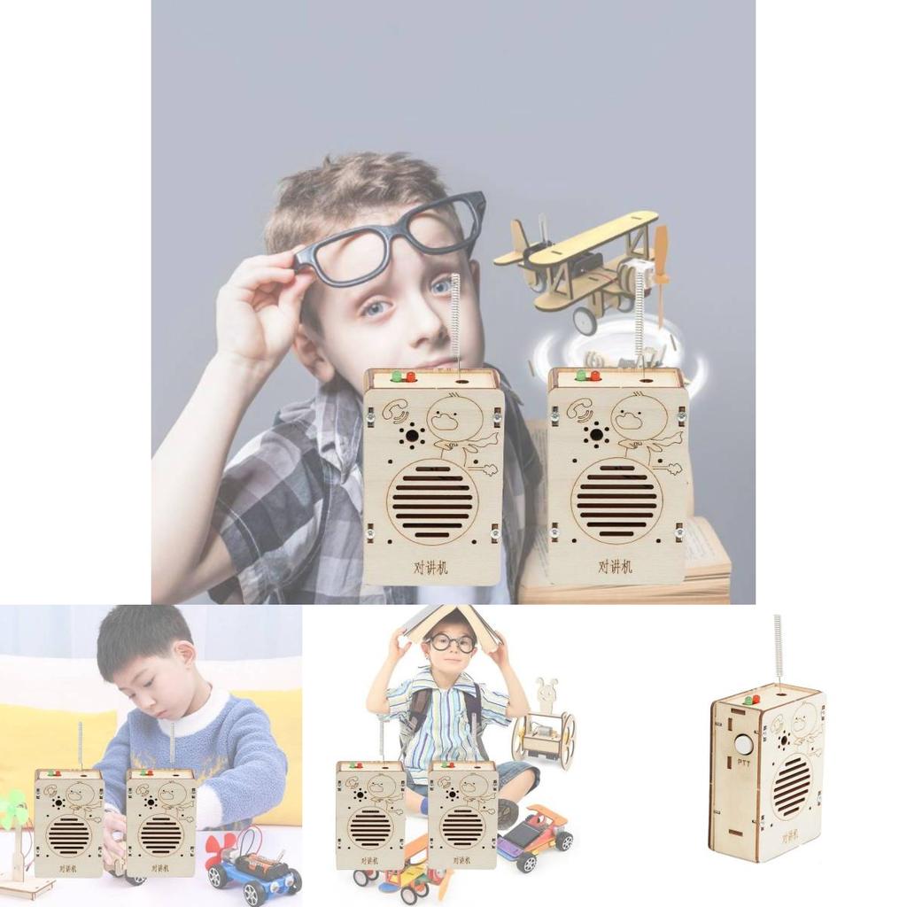 DIY Holz-Walkie-Talkie Technologie Handgemacht Kreative Erfindung Wissenschaftsexperiment Pädagogisches Modellbausatz Materialpaket