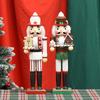 Wooden Nutcracker Soldier Figurine Christmas Decor Tabletop Ornament Home Office Display Gift