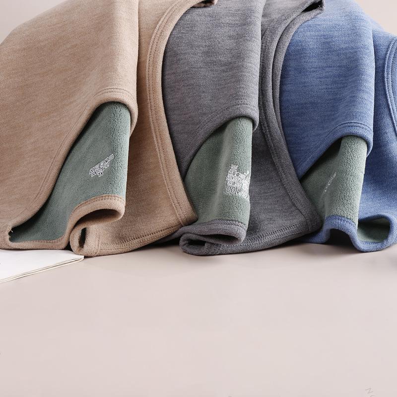 Men's Slim-Fit Fleece-Lined Vest: Warm, German Velvet Base, Sleeveless, Ideal for Autumn/Winter.