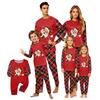 Christmas-print long-sleeve and long-pant matching family loungewear set
