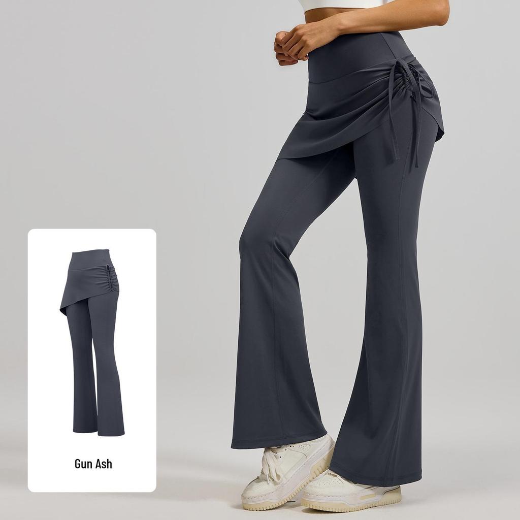 Pleated High-Waisted Flare Yoga Culottes