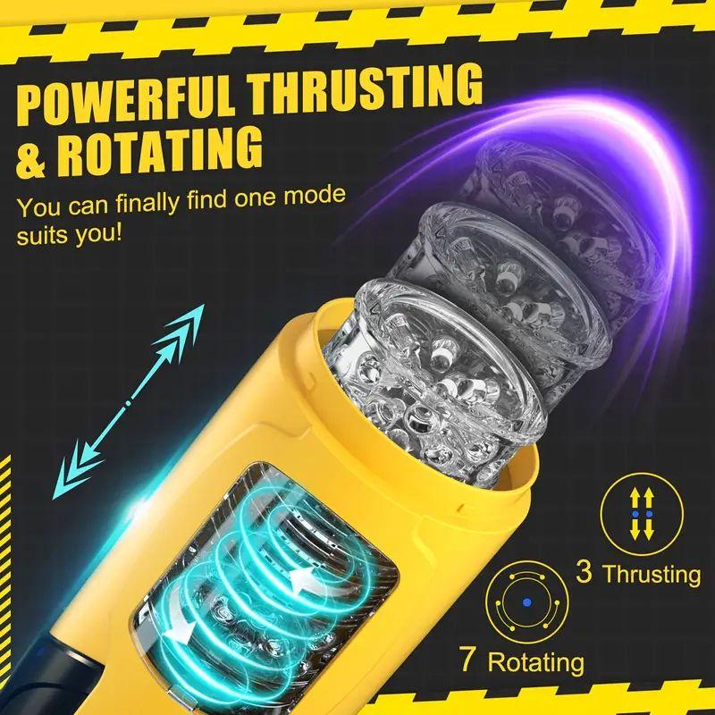Male penis erotic massage masturbator, men's toy, featuring 7 360-degree rotating modes and 3 adjustable speed thrusts