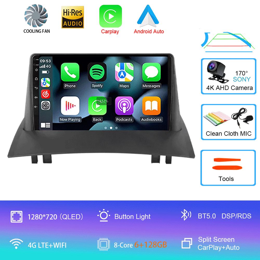 Android 14 2 Din Car Radio For Renault Megane 2 2002-2009 Multimedia Video Player Navigation GPS Stereo Head Unit