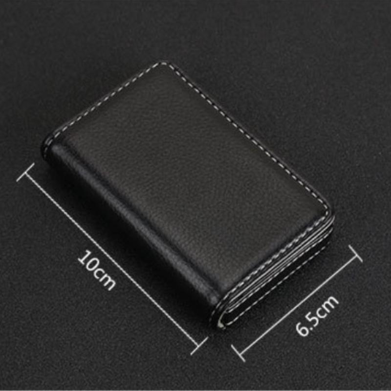 Card Holder for Men/Women Magnetic Buckle Large Capacity High-Grade PU Leather Credit Bank Card Case BoxPacks