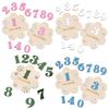 Baby Monats Meilenstein Karte Schild Holzblumenbrett mit 10 austauschbaren Zahlen für Neugeborenen Wachstums-Tracker Foto Requisite Babyparty Kinderzimmer Dekor