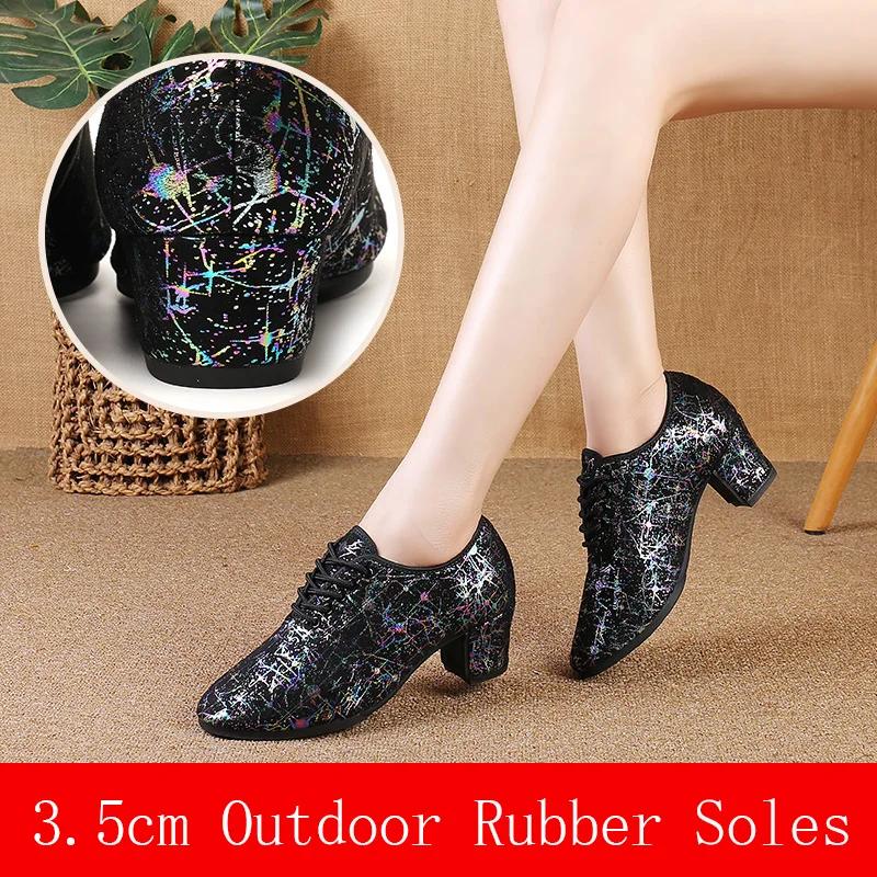 

Girls Dance Shoes for Women Ladies Ballroom Modern Tango Dancing Performance Pratice Shoes 3.5/5CM Heels Dropshippong 34