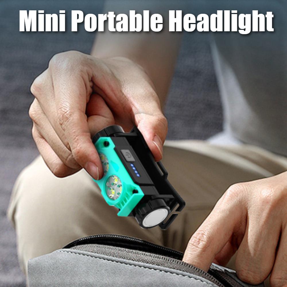 Rechargeable LED Headlamp Super Bright 6 Core 109g Lightweight Hands Free for Outdoor Fishing Camping Mining Long Running Time