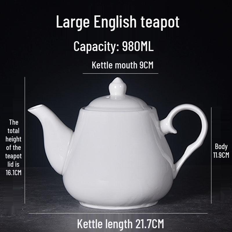 Large Ceramic White Teapot - Creative Persimmon Design for Home & Restaurant