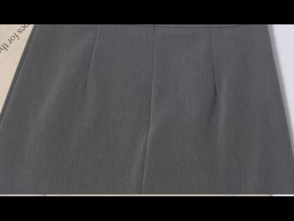 2024 Spring High-Waist A-Line Skirt: Korean Slit Design, Anti-Exposure, Short Skirt