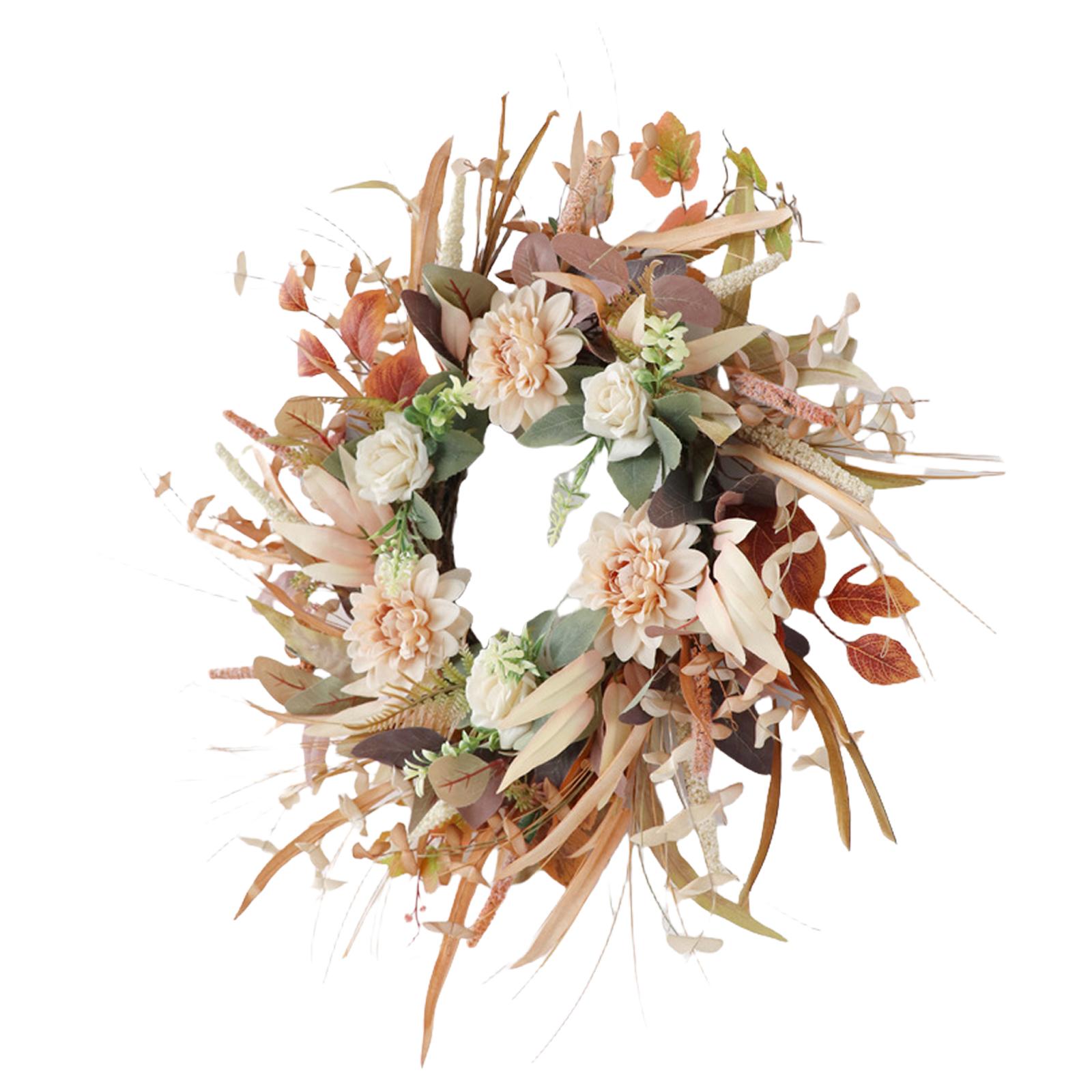 

Реалистичный венок из шелковых цветов с листвой Очаровательное украшение в виде венка из искусственных цветов для праздничных торжеств или мероприятий