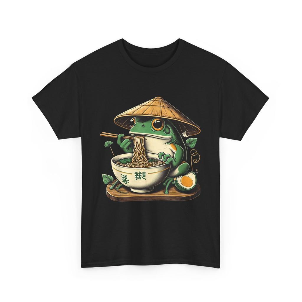 Frog Eating Ramen Kawaii Neko Japanese Noodles Anime Lovers T-shirt