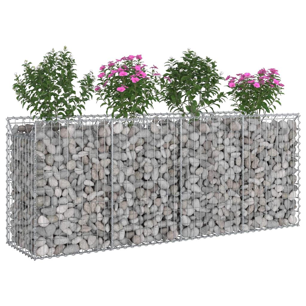 Gabion Raised Bed Set 2 Pcs Silver