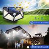 Batone Solar Sensor Lights [Set of 4, 100 LEDs, 4-Sided Lighting] Light & Motion Sensor, Security, 3 Lighting Modes, Solar Powered, IP65 Waterproof,