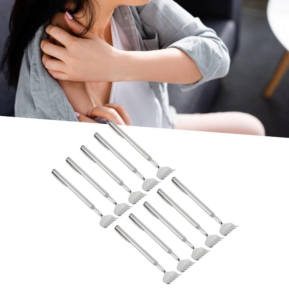 10Pcs with Pen Clip Back Scratcher Stainless Steel Itch Relief Tool Handheld Massager Back Itching