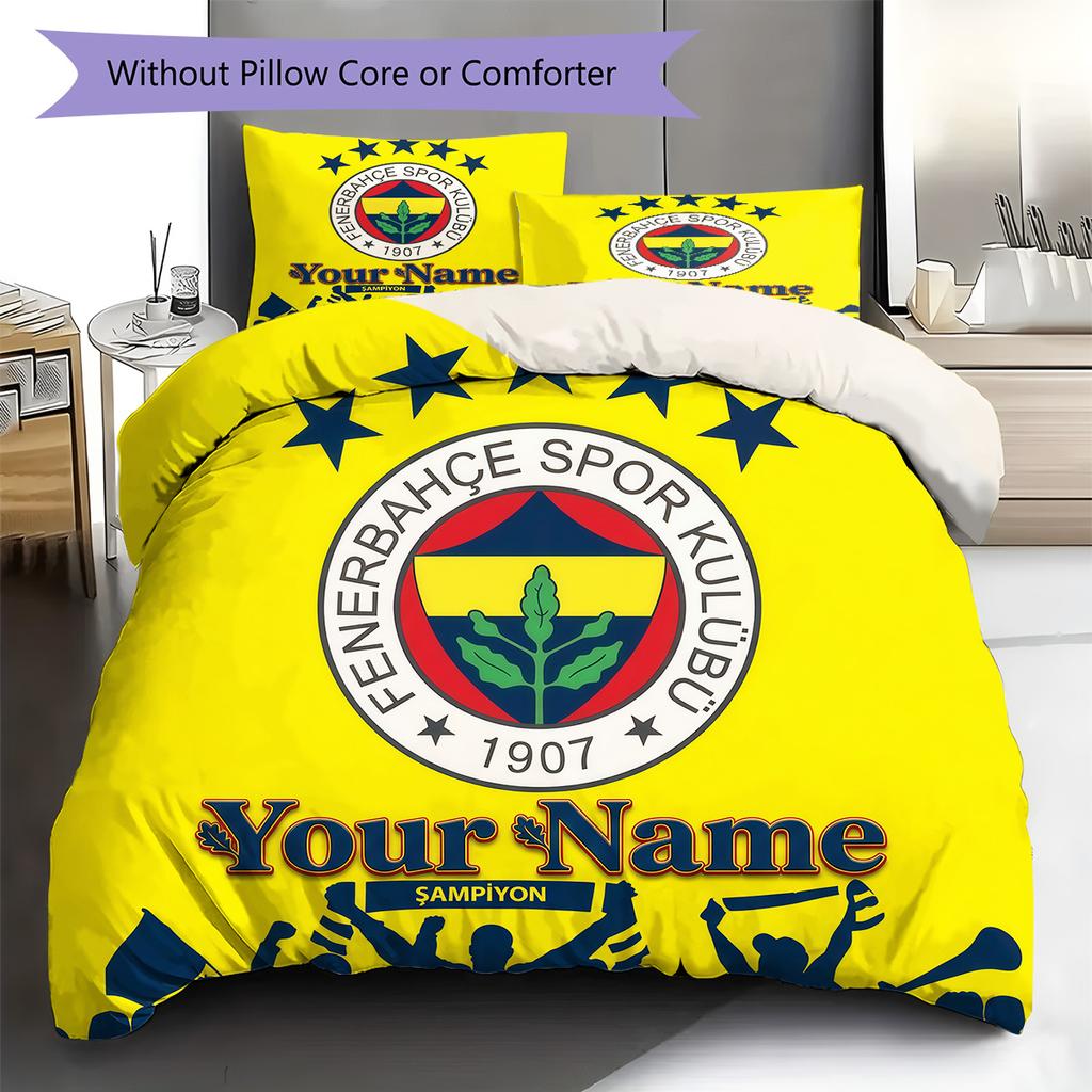 Custom Name Fenerbahçe Spor Kulübü Bedding,Quilt Set Quilt Cover Pillowcase Home Birthday Gift (1 * duvet cover + 2 * pillowcase, without core)