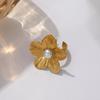 Titanium Steel Light Luxury European and American Golden Flower Clavicle Necklace 