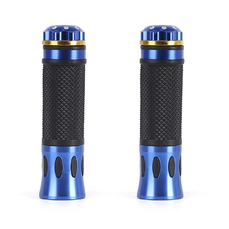 1 Pair Aluminum Alloy Rubber Handle Cover Accessory Modification Non-slip Grip синий