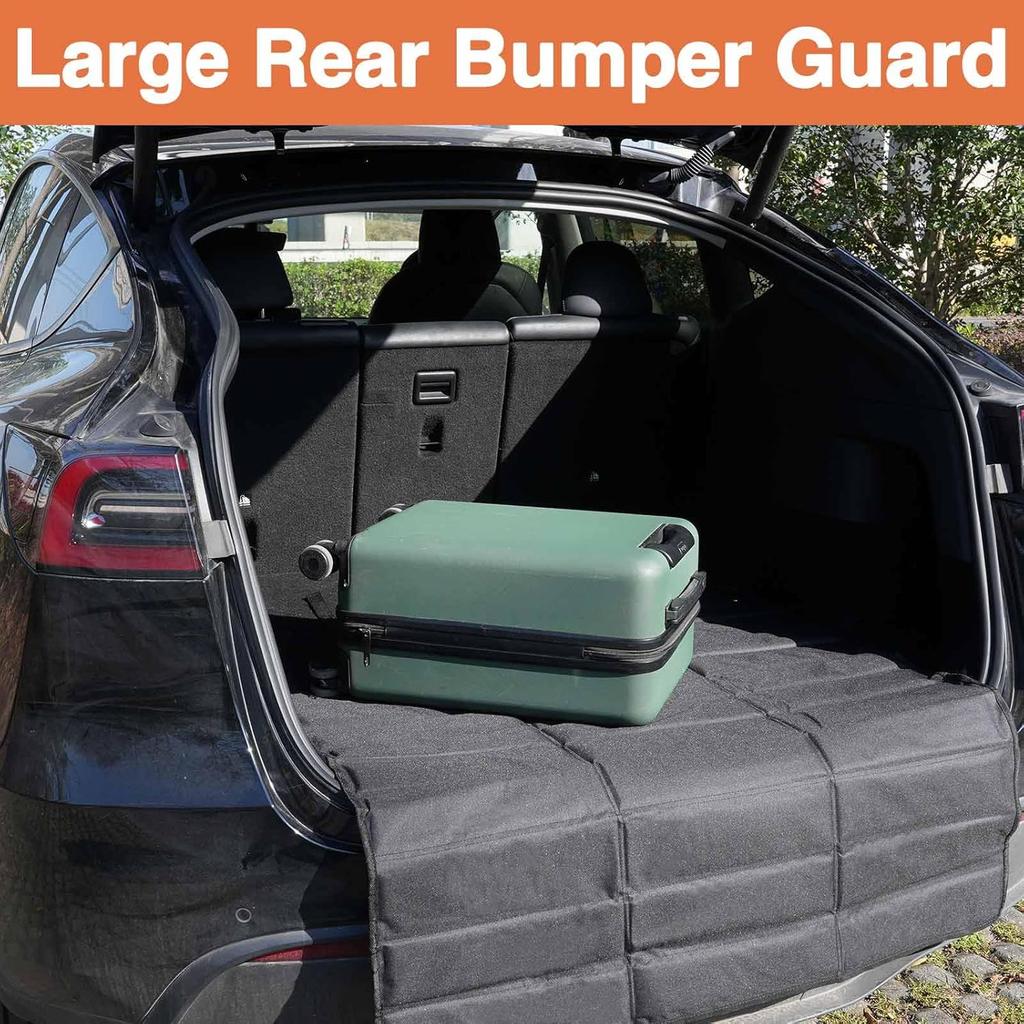 Universal Large Rear Bumper Guard For Cars 38 X 25 Inches SUV Trunk Mat For Preventing Scratches During Loading And Unloading Black
