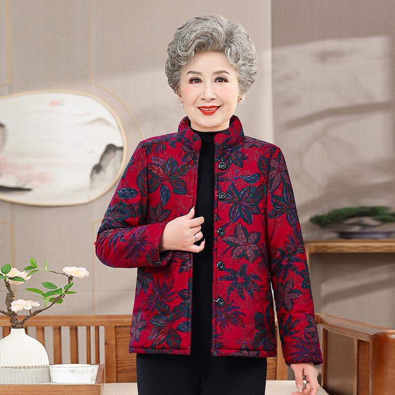Elegant Winter Velvet-Cotton Jacket for Middle-Aged & Elderly Women