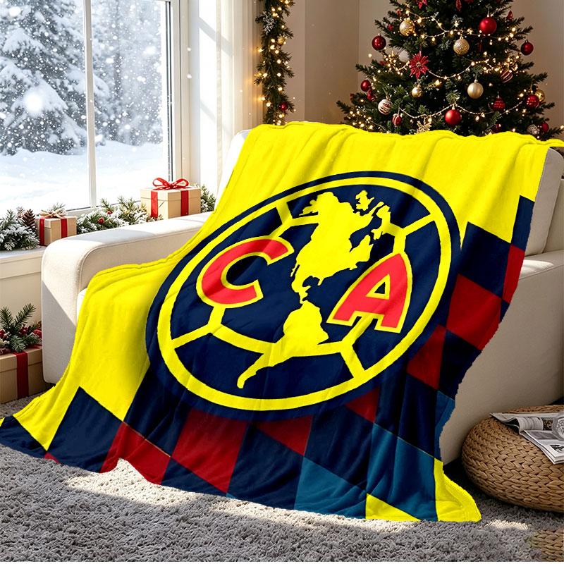 Club America Pattern Blanket for Home Decoration, Bed, Sofa, Car Travel, Camping, Suitable for All Seasons, Birthday Christmas Gift