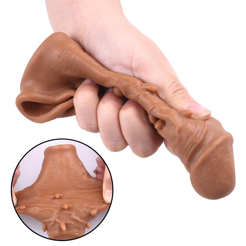 MoDi Penis Extend Sleeve Opakovaně použitelné kondomy Dildo Enhancer pro oddálení ejakulace Sexuální hračky pro muže