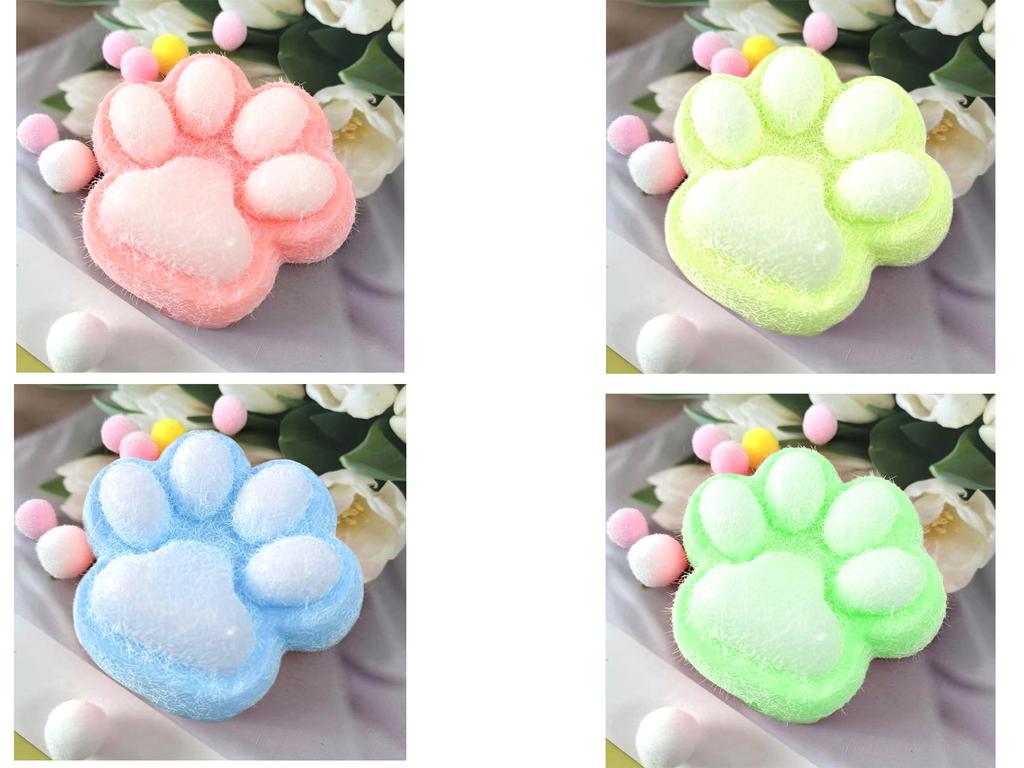 Large cat paw anti-stress squishy cat toy with hair squeeze MIX