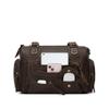 Zipper Retro Hot Girl Motorcycle Bag Large Capacity Bronze French Shoulder Bag