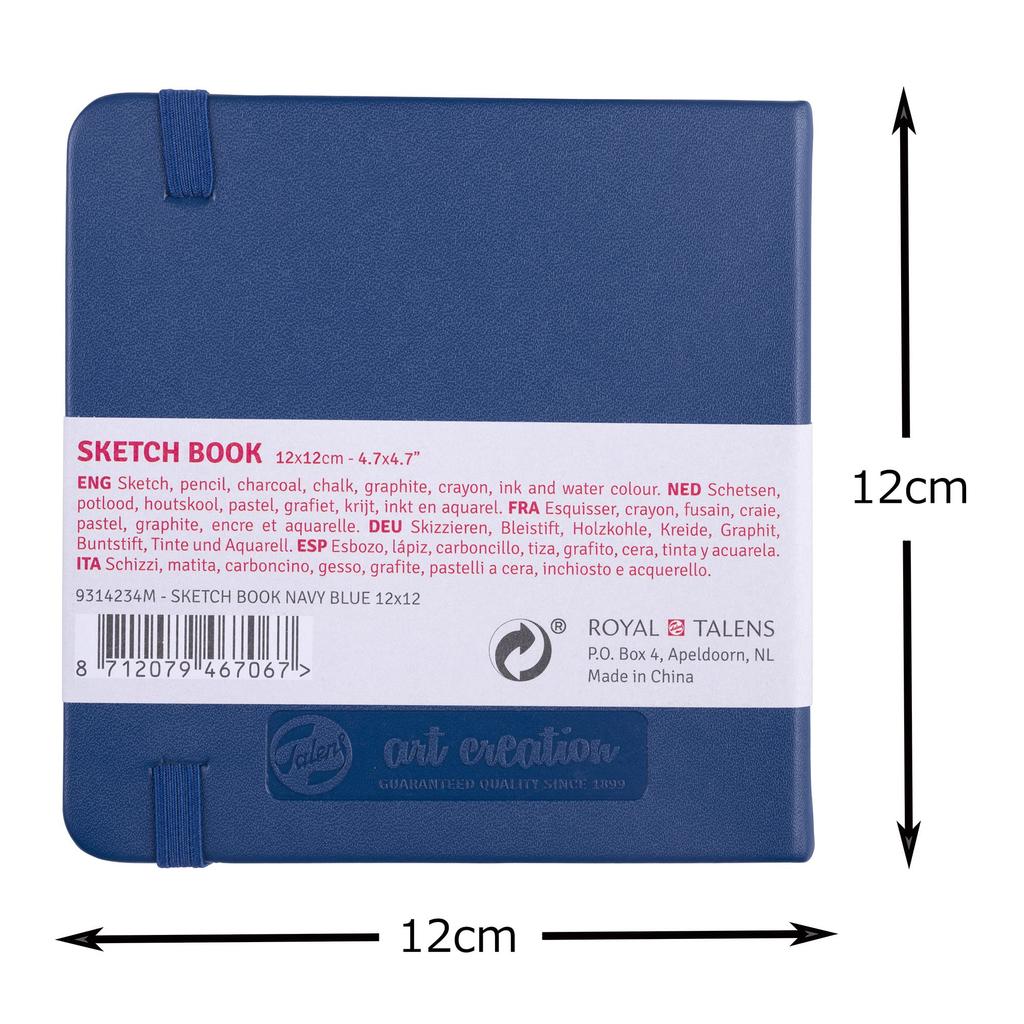 Talens Japan Talens Art Creation Sketchbook Drawing Notebook 12 x 12cm Navy Blue T9314-234M 452337