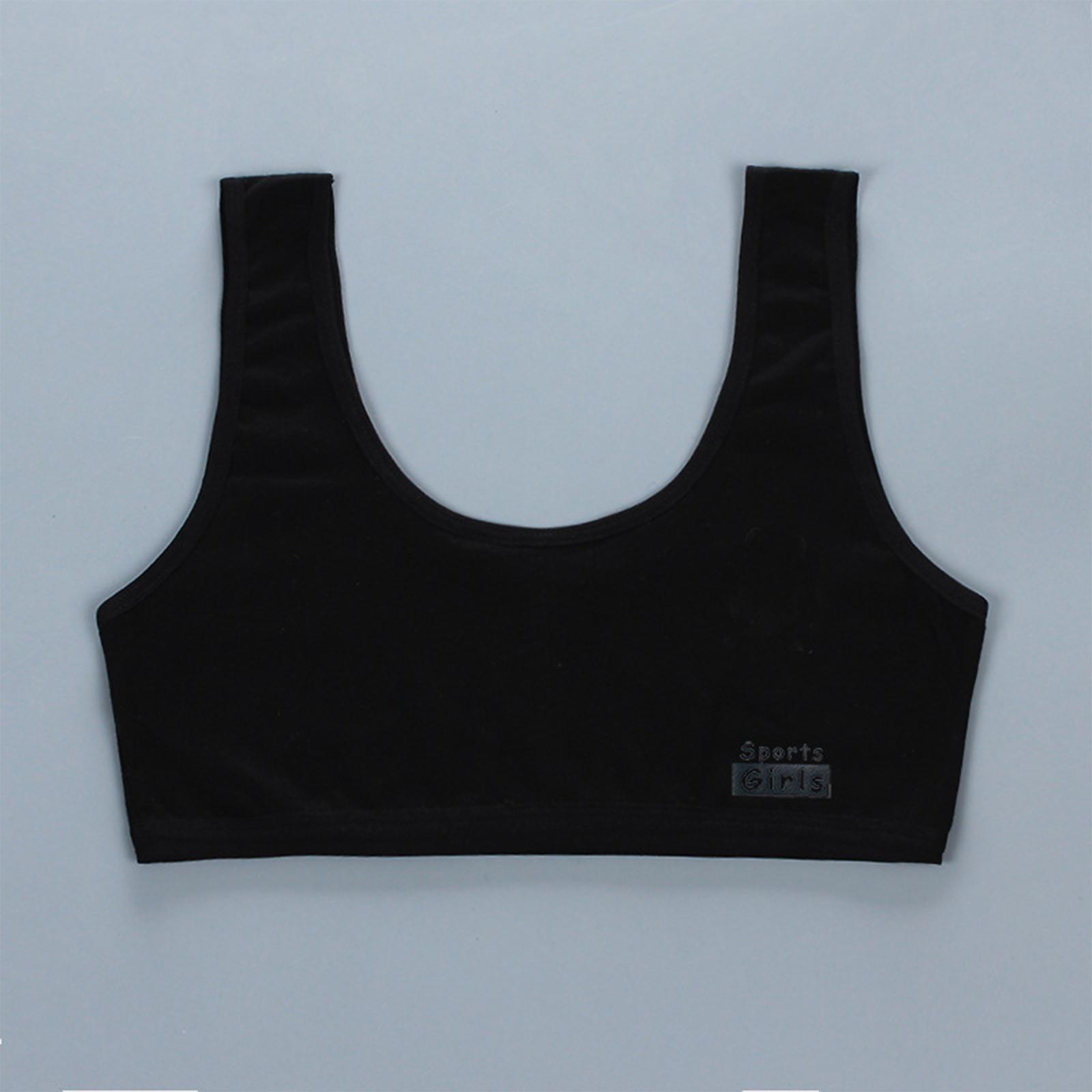 Детский бюстгальтер для девочек-подростков хлопковый тренировочный бюстгальтер студенческое детское нижнее белье камзол One Size чёрный 498₽