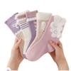 Warm Lace Princess Cotton Socks for Girls – Cute Cartoon Design, Mid-Calf, Thickened for Autumn/Winter