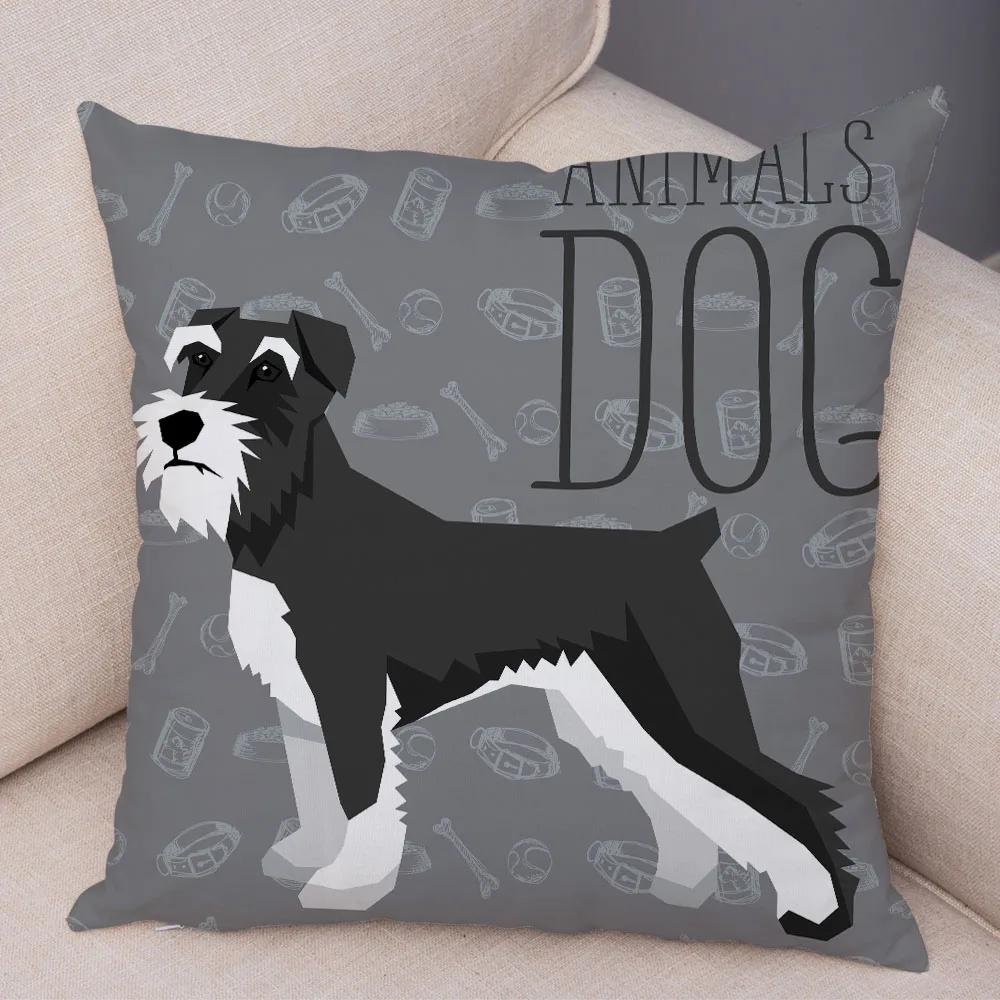 Home Sofa Pillowcase Color Dalmatian Schnauzer Decorative Cushion Cover Cartoon Dog Pet