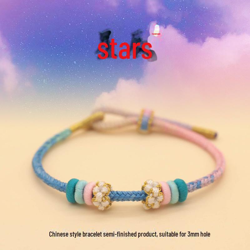 Qianli Jiangshan Handwoven Bracelet: Colorful, National Style, Large-Hole Beads