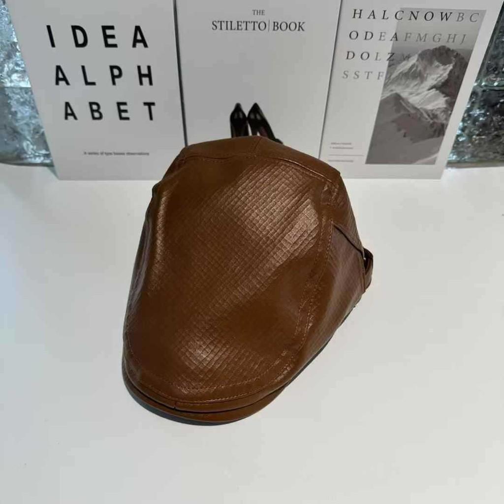Stylish Retro Leather Checkered Flat Cap Beret Hat For Women Men Outdoor Use