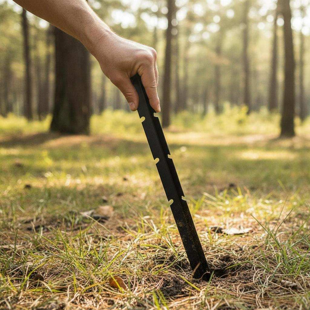 Carbon Steel Tent Stake Rustproof Ground with Notches Break-Resistant
