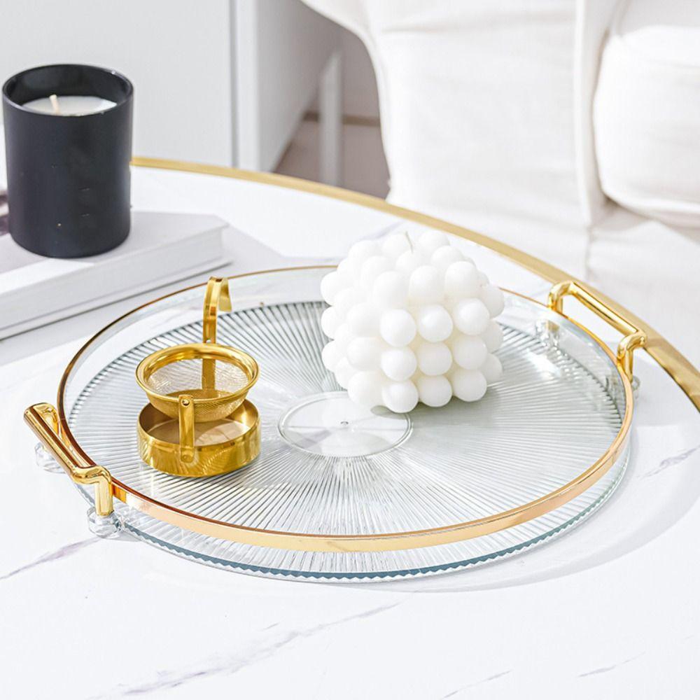 Thickened Tea Cup Storage Plate Removable Handle Living Room Fruit Tray Aromatherapy Tray  Coffee