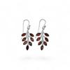 Sterling Silver Garnet Leaf Earrings: Nature Inspired Jewelry