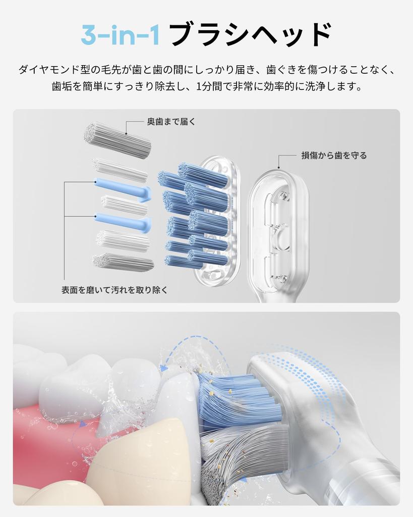 MOVA Fresh Pro Electric Toothbrush App Compatible Sonicare Adult Rechargeable Electric Toothbrush Bath Brush Method Replacement Brush Head IPX7